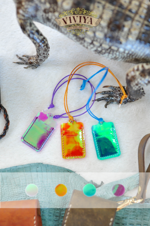 Holo card wallet necklace